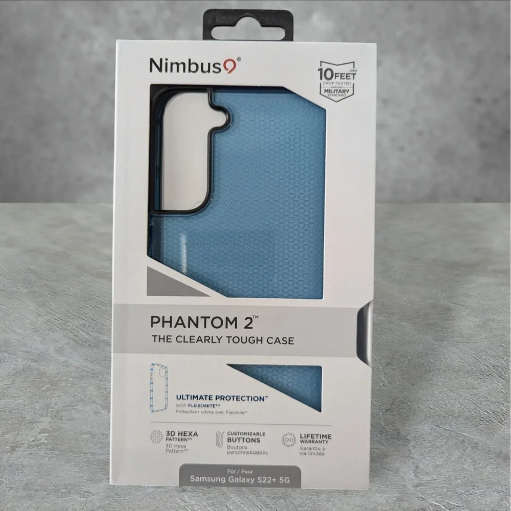 Nimbus9 Phantom 2 Case for Samsung Galaxy S22+ 5G 3D Hexa Blue See Descript W6